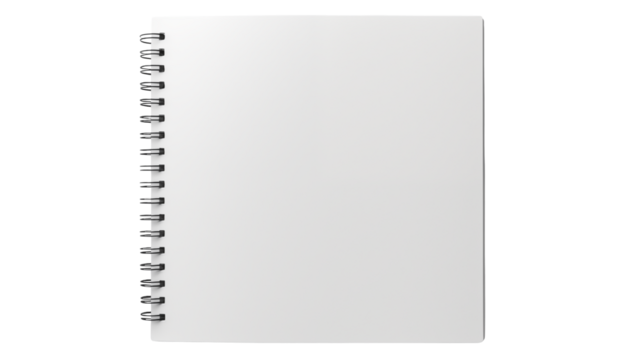 Blank Spiral Notebook Mockup Perfect for Branding and Design Presentations on white and transparent Background	
