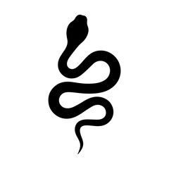 Minimalist Snake Silhouette Tattoo Design – Black Vector Icon