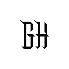 GH monogram logo design letter text name symbol monochrome logotype alphabet character simple logo