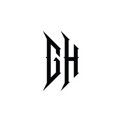 GH monogram logo design letter text name symbol monochrome logotype alphabet character simple logo
