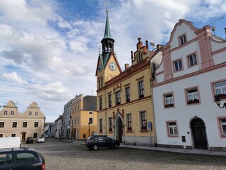 Naklejka premium old Vidnava city twon hall in Czech republic