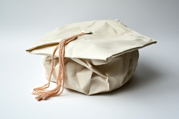 Obraz premium A soft off white graduation mortarboard with a tassel