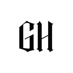 GH monogram logo design letter text name symbol monochrome logotype alphabet character simple logo