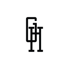 GH monogram logo design letter text name symbol monochrome logotype alphabet character simple logo