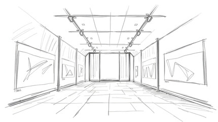 Fototapeta premium sketch of modern interior