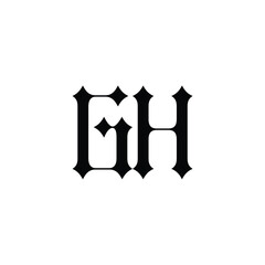 GH monogram logo design letter text name symbol monochrome logotype alphabet character simple logo