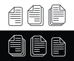 Paper icon design template. Line Art of Document.