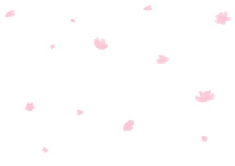 桜の花びらが舞い散るかわいいイラストの背景フレーム