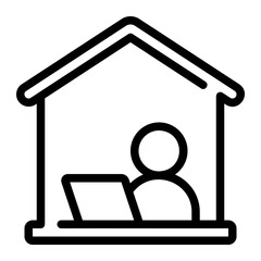 home work line icon