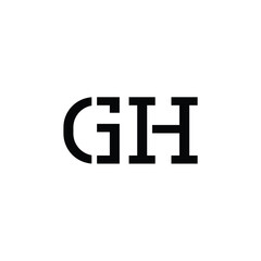 Obraz premium GH monogram logo design letter text name symbol monochrome logotype alphabet character simple logo