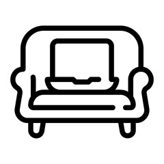 work from home line icon