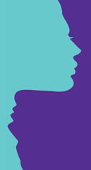 Background with colorful profile man and woman