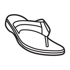 hard sandal, simple line art vector
