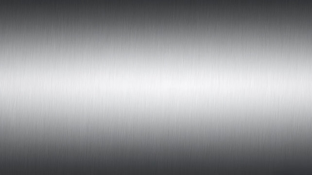 Brushed metal texture with a soft gradient, reflecting light. Ideal for backgrounds, graphic design, and industrial themes. Versatile and modern appearance.