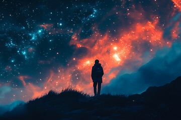 Fototapeta premium Stargazing in the Cosmic Wilderness