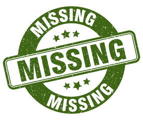 missing stamp. missing label. round grunge sign