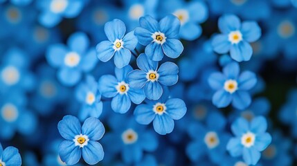 Close-up of vibrant blue forget-me-nots