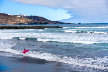 Surfing on the atlantic ocean