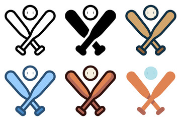 baseball bat and ball gear icon vector illustration