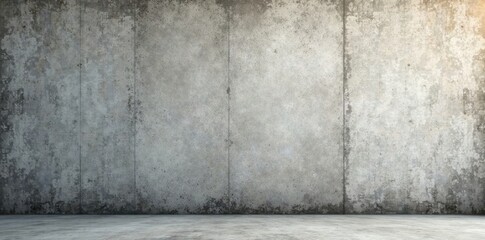 Fototapeta premium Weathered concrete wall with exposed aggregate texture and subtle grunge effect, industrial, concrete