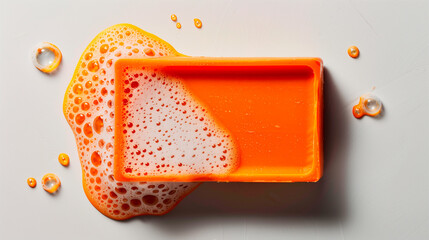 Orange Soap Bar with Lather