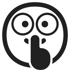 Face with Finger Covering Closed Lips