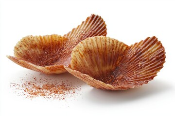 Delicate edible shells with savory seasoning elegant cuisine exquisite appetizer creative presentation