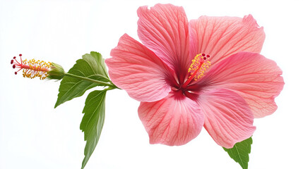 A pink flower with a green stem