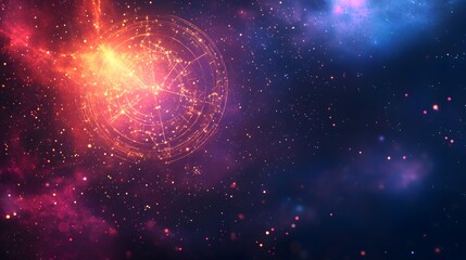 Naklejka premium Mesmerizing Cosmic Explosion in Vibrant Galactic Realm