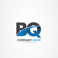 BQ or QB Letter Logo Design with a Creative Cut Creative logo design
