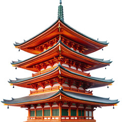 Fototapeta premium Japanese Pagoda: Stunning Architecture on transparent background