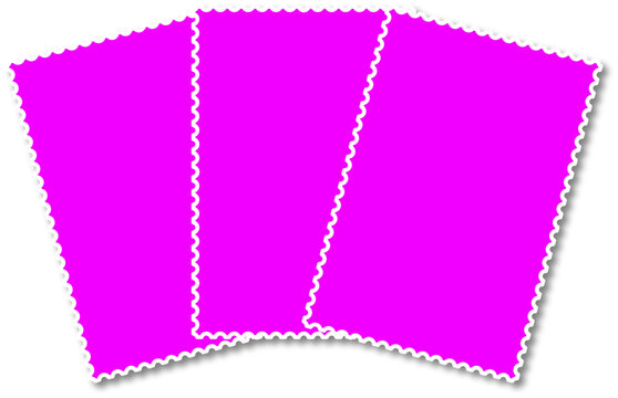 Drei gef&auml;cherte Briefmarken
