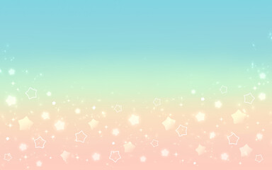 星が輝くカラフルなグラデーションの背景　キラキラ　光