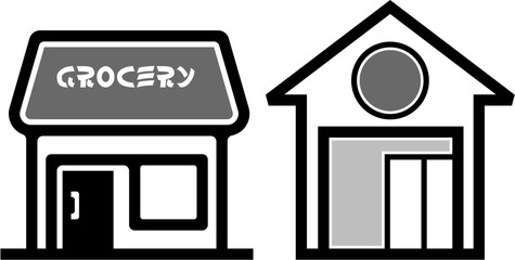 Collection of Retail and Grocery Storefront Icons