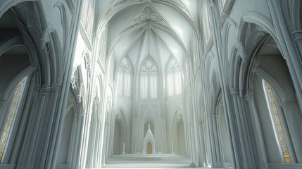 Fototapeta premium Majestic Gothic Cathedral Interior