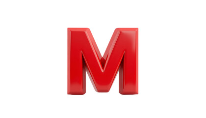 Red color 3d font M