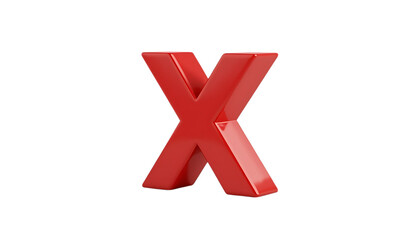 Fototapeta premium Red color 3d font X