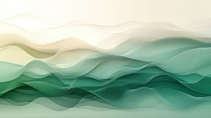 Abstract green waves background design, website banner