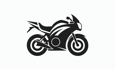Fototapeta premium Motorcycle icon, classic bike silhouette vector illustration