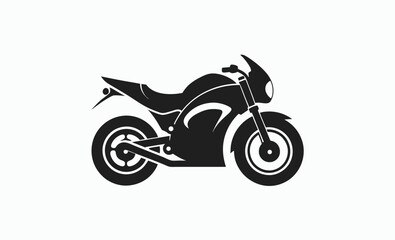 Fototapeta premium Motorcycle icon, classic bike silhouette vector illustration
