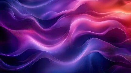 Fototapeta premium Abstract purple, pink, blue waves flow, digital art, background