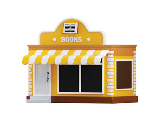 Fototapeta premium Book Store icon 3d render concept of book shop, book shop building, book shop icon vector illustration