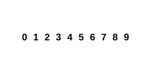 Transparent Outline Numbers 0-9