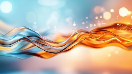 Dynamic flowing abstract waves digital space visual art colorful light close-up movement