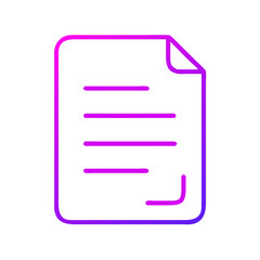 Document icon with text lines on a gradient background  