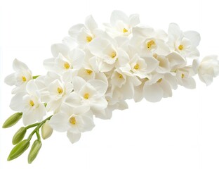 Elegant White Orchid Bouquet Isolated on White Background Beautiful Floral Arrangement