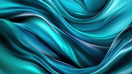 Obraz premium Flowing turquoise textures abstract nature digital art vibrant close-up fluid motion