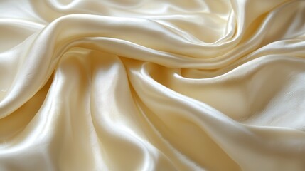 Fototapeta premium Creamy silk drapes in folds