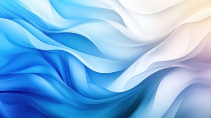 Fototapeta premium Flowing blue abstract waves digital art modern design soft textures aesthetic perspective