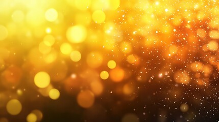 Abstract background with blurred golden amber lights, warm shimme effect, bokeh, subtle sparkle, vivid colors, soft glowing light patterns, luxurious feel